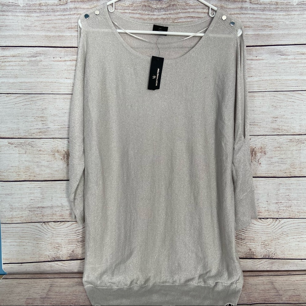 Worthington metallic top size L. NWT